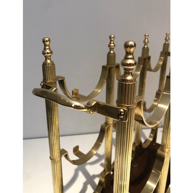 Neoclassical Brass Bottle Rack in the Style of Maison Jansen For Sale - Image 11 of 12