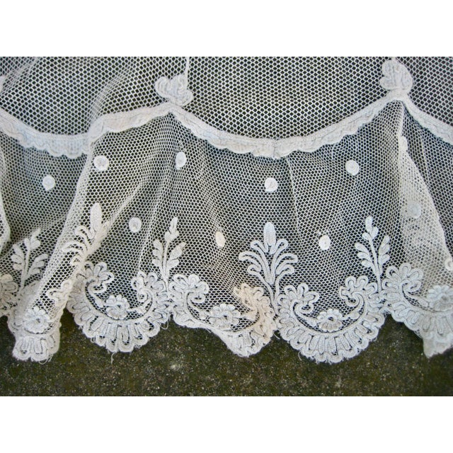 Early 19th Century French Lace Napoleon Sheer Curtains a Pair For Sale - Image 6 of 12