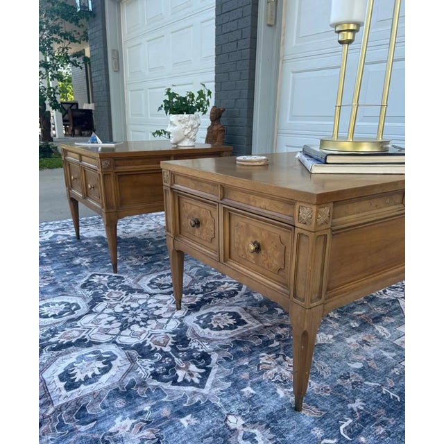 1950s American of Martinsville Burled Wood End Tables-Pair For Sale In Denver - Image 6 of 13