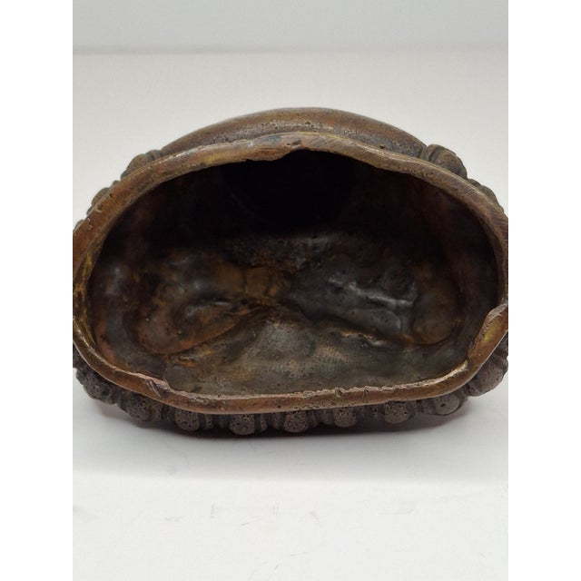 18thC Tibetan Bronze Lama Statue - Heavy 10oz Portrait Monk Dharmachakra Mudra For Sale - Image 14 of 18