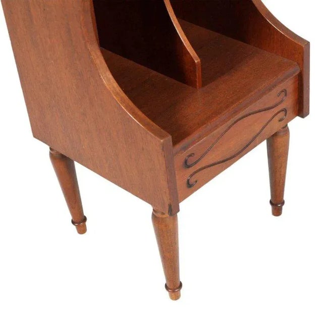 Vintage Walnut Magazine Rack or Nightstand, 1940s For Sale - Image 3 of 7