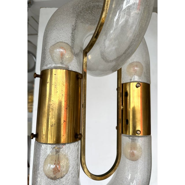 Brass Chain Pendant Murano Glass by Aldo Nason for Mazzega Italy, 1970s For Sale - Image 9 of 11