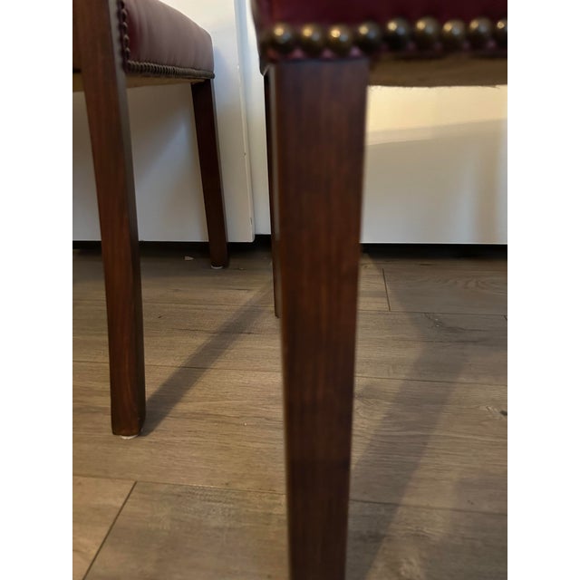 Copper Dining Room Table With Moore & Giles Leather Dining Chairs Set