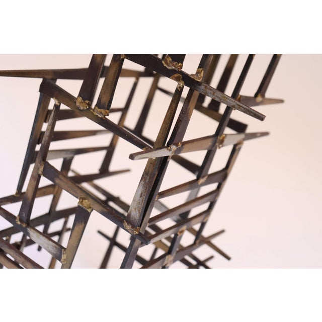 Vintage Brutalist Abstract Freestanding Metal Nail Art Sculpture For Sale - Image 10 of 12