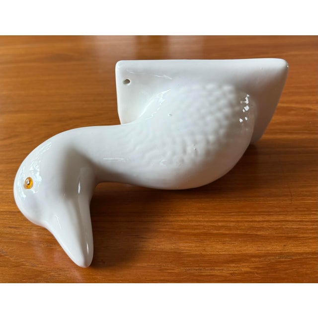 Mid Century Ceramic Goose Head Wall Mounted Hook or Decor For Sale - Image 4 of 8