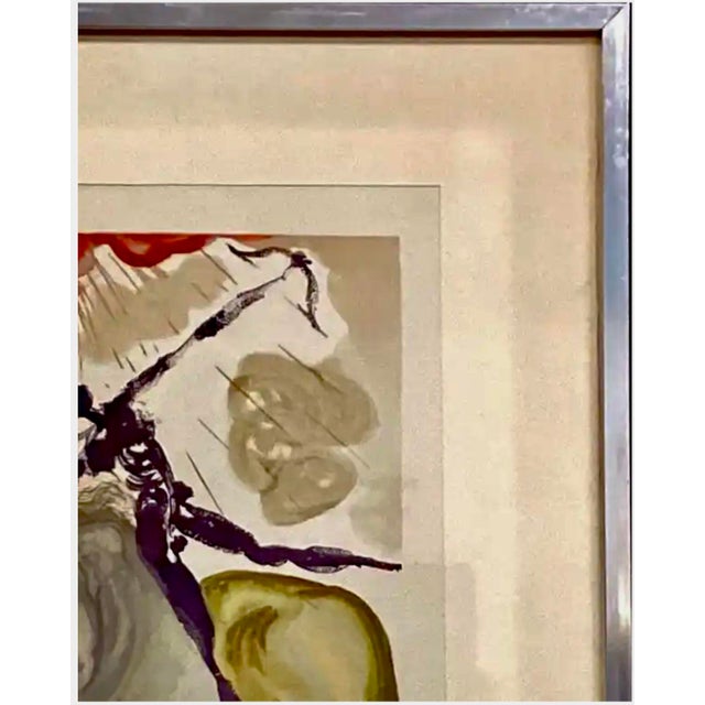 Spanish Signed Salvador Dali Surrealist Wood Cut Print For Sale - Image 3 of 8