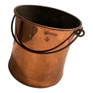 19th Century European Copper 4 Liter Hanging Hearth Pot – Rich Patina For Sale