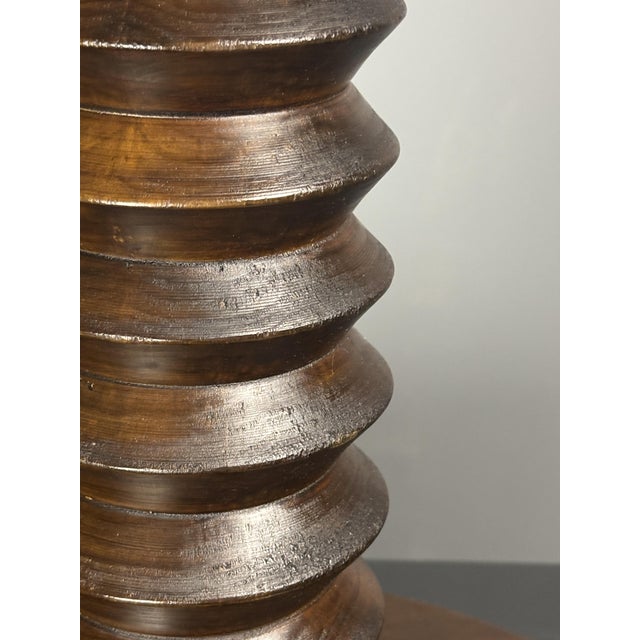 Mid-Century French Brutalist Turned Wood Winepress Side Table in the style of Charles Dudouyt, 1950s For Sale - Image 11 of 15