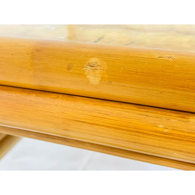 Vintage Bamboo Coffee Table With Capiz Shell Inlaid Top, 1970s For Sale - Image 18 of 18