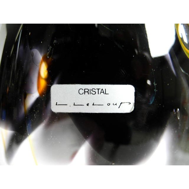 Signed Crystal Glass Vase by Louis Leloup for Val Saint Lambert, Belgium, 1970s For Sale - Image 15 of 18