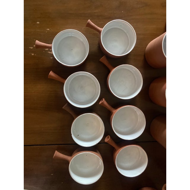 1990s Mid Century Modern Terracotta Coffee Set With Cups and Pots - 20 pcs For Sale - Image 4 of 6