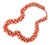 Mid 20th Century Handmade Salmon & White Beaded Statement Necklace For Sale