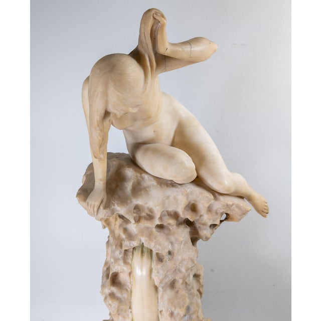 Early 20th Century Early 20th Century Alabaster Sculpture of a Woman by Umberto Stiaccini, Florence For Sale - Image 5 of 18