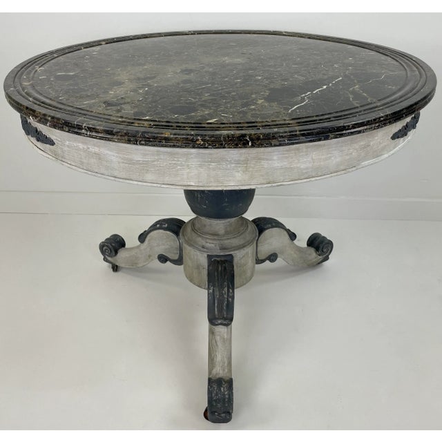 19th Century Pedestal Table With Marble Top For Sale - Image 4 of 11