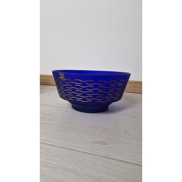 Mid-Century Modern Dalga Bowl in Blue Blown Glass by Koz for Sottsass Associati, 1990s For Sale - Image 3 of 13