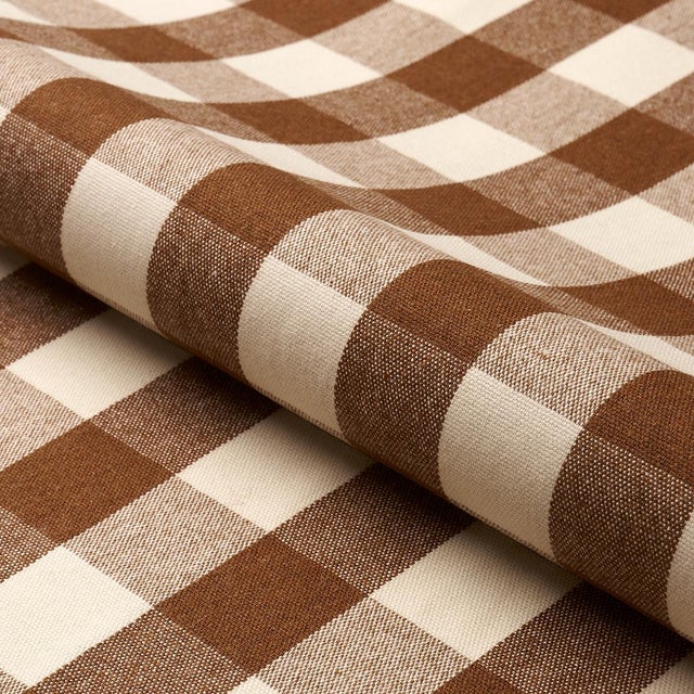 Contemporary Sample - Schumacher Dutton Buffalo Check Fabric in Coffee For Sale - Image 3 of 4