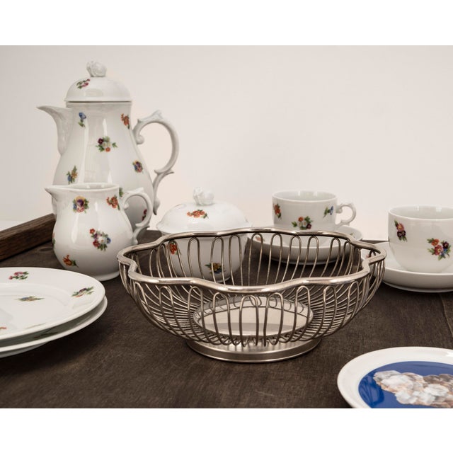 Biedermeier Tête-À-Tête for Two on Wooden Tray Streublume by Fürstenberg, 1950s, Set of 12 For Sale - Image 11 of 15