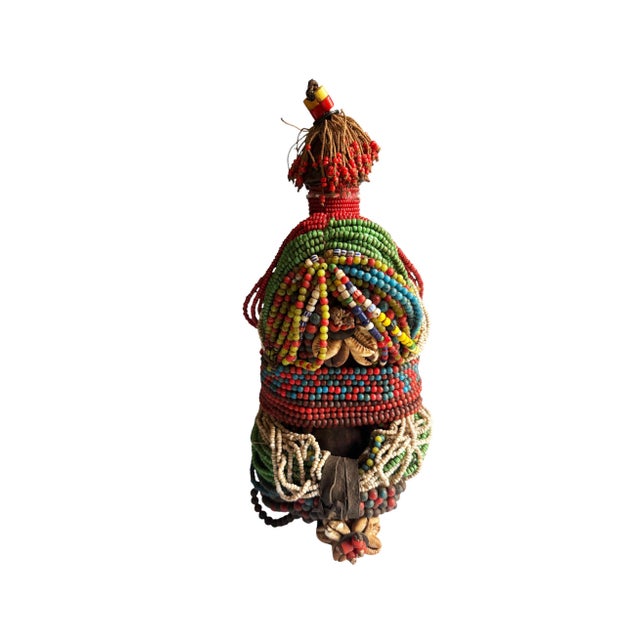 1980s Vintage African Beaded Fali Namji Fertility Doll Cameroon 10" H For Sale - Image 5 of 6