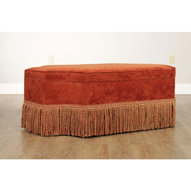 Traditional Early 21st Century Massoud Furniture Custom Upholstered Ottoman For Sale - Image 3 of 13