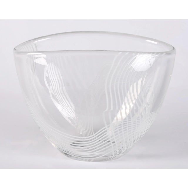 Vintage Vicke Lindstand Kosta Art Glass Arabesque Bowl For Sale - Image 13 of 13
