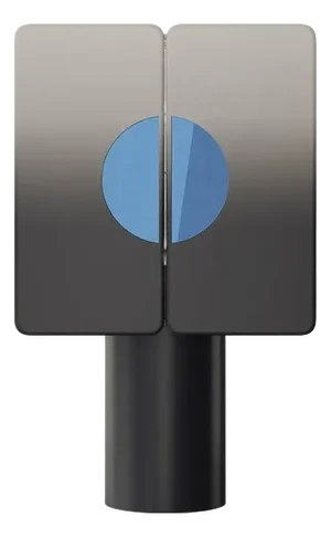 Gradient Black Blue Cabinet with Two Doors on Cylinder Base by Ultramobili