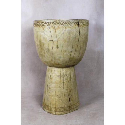 Tapered Wooden Side Table For Sale - Image 3 of 5