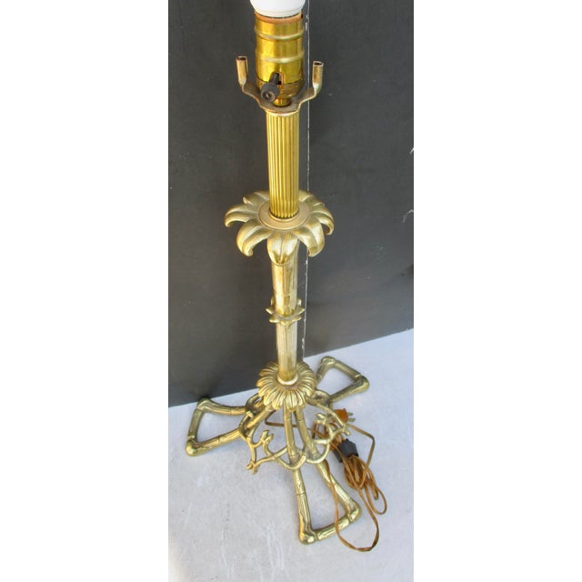 Bronze 1970s Cailar Bayard Bronze Faux Bamboo Table Lamp For Sale - Image 8 of 13