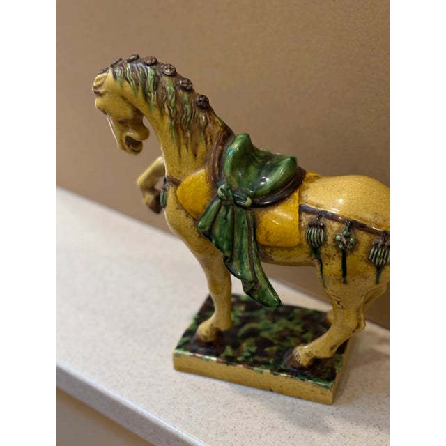 Midcentury period Italian glazed pottery horse Figure with appropriate marks on base. Well molded and with vibrant colors....