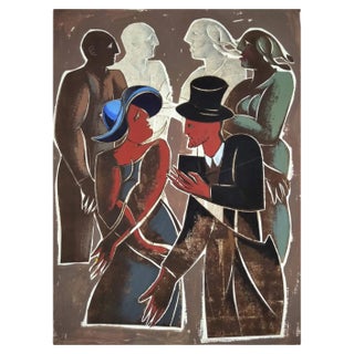 Vento Gonzalez, Composition, 1994, Mixed Media on Paper For Sale