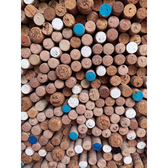 Contemporary Monumental 48” Round Wine Cork Assemblage Wall Sculpture, 2,000+ Corks For Sale - Image 3 of 5