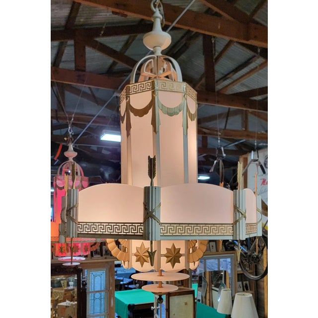 Art Deco Movie Theater Chandelier 1930's For Sale - Image 11 of 12