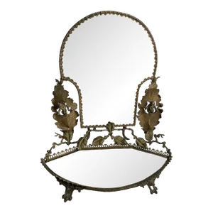 Late 19th Century Art Nouveau Vanity Bronze Mirror