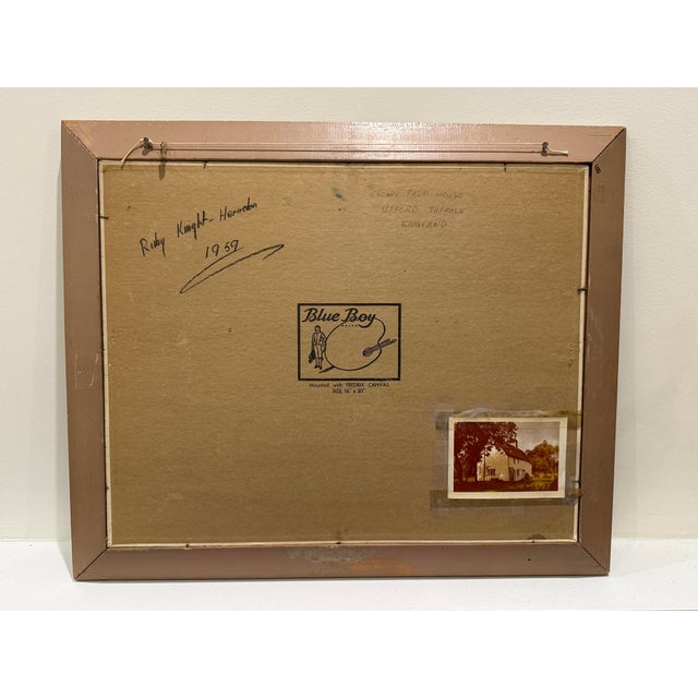 RUBY KNIGHT-HERNDON Crown Farm House Ufford, Suffolk England Oil on canvas Dates: 1959 Signature: Hand-signed lower right...