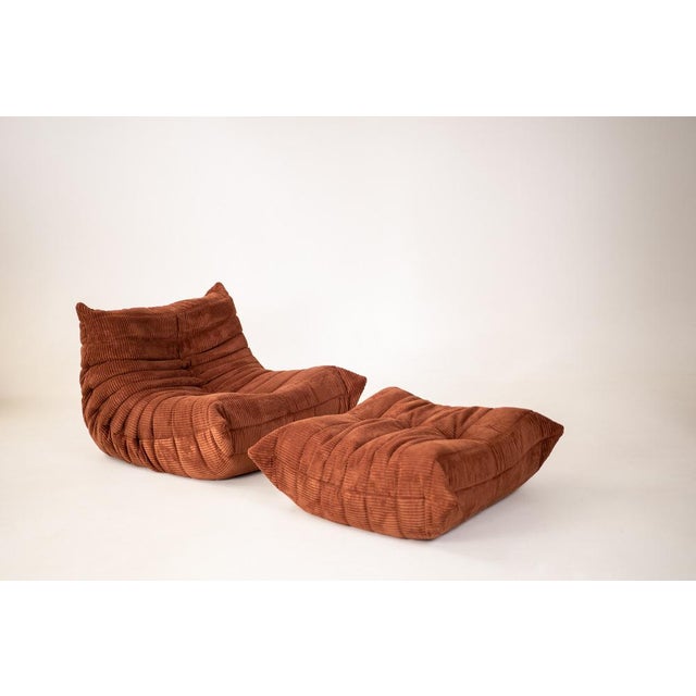 Set of Togo Lounge Chair and Ottoman by Michel Ducaroy for Ligne Roset, 1973 For Sale - Image 9 of 9