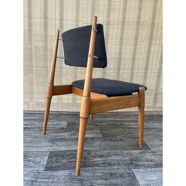 Wood Set of Six Mid-Century Modern Atomic Era Dining Chairs Circa 1960s For Sale - Image 7 of 18
