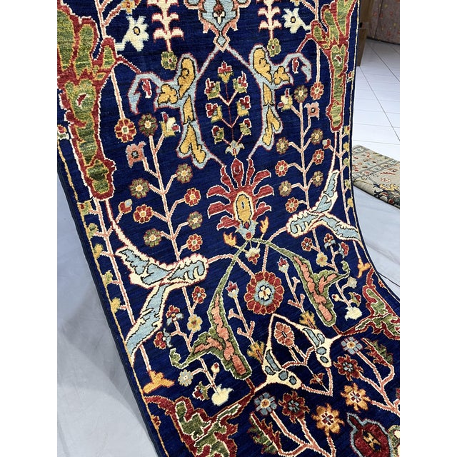 Blue Afghan Sultani Natural Dye Wool Runner Rug, Persian Bijar Design, 2′9″ × 13′2″ For Sale - Image 10 of 18