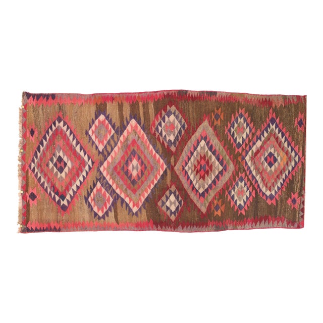 Vintage Tribal Pink Kilim Rug, 5 x 10.7 For Sale