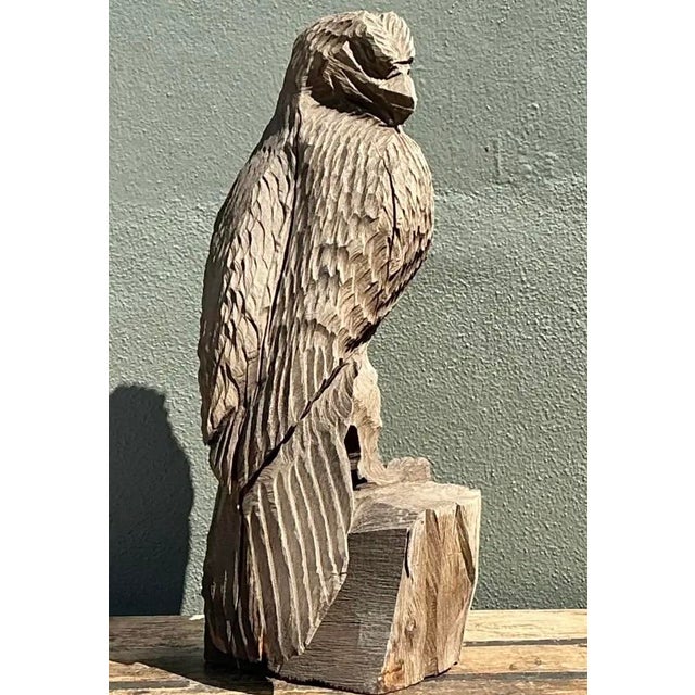 Vintage Hand Carved Eagle Statue For Sale - Image 10 of 12