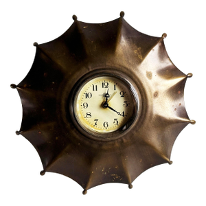 c.1940's Vintage Bronze Figural Umbrella Desk Clock by Seikosha Seiko of Japan