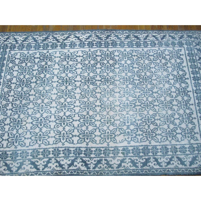 1930s N. Indian Agra Cotton Carpet ( 4'6" X 7' - 137 X 213 ) Antique Agra - Cotton Small Scatter Size Cotton Ivory Rug,...