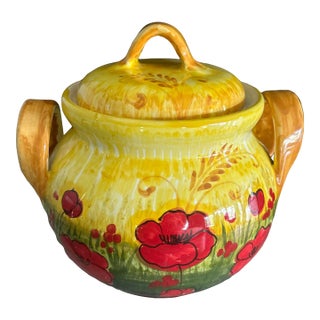 Italian Abbiamo Tutto Poppy Biscotti Jar For Sale