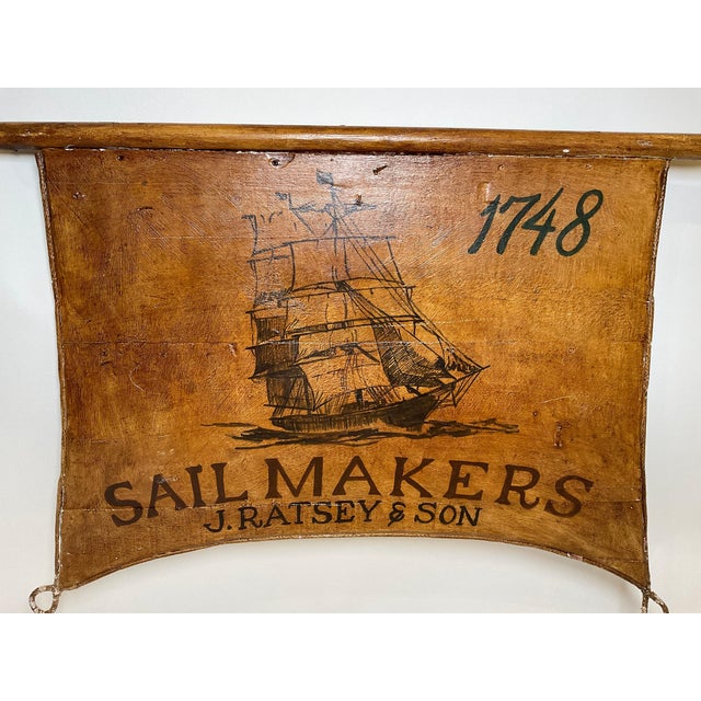 Wood Painted Sailmakers Trade Sign For Sale - Image 7 of 12