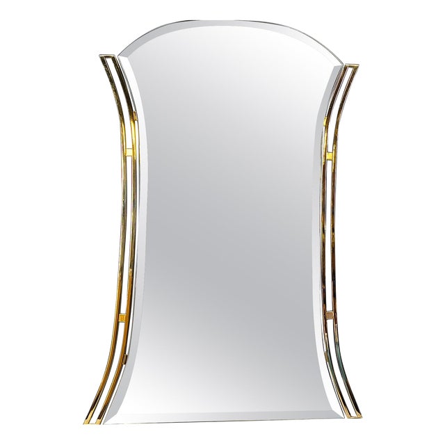 Vintage Brass Mirror, Belgium, 1970s For Sale