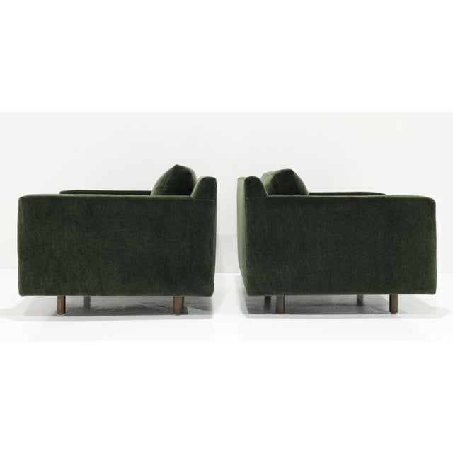 Mid 20th Century Lounge Chairs Harvey Probber Style in Forest Green Mohair For Sale - Image 5 of 8
