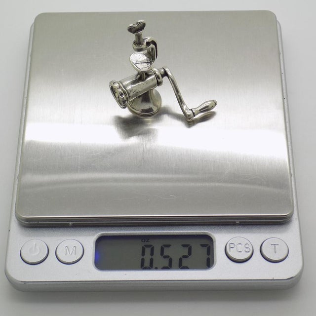 Vintage Italian Handmade Genuine Silver Tomato Press Machine Figurine, 1980s For Sale - Image 9 of 11