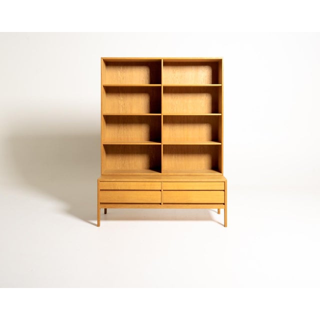 Scandinavian Oak Bookcase with Drawer Unit, 1960s For Sale - Image 9 of 9