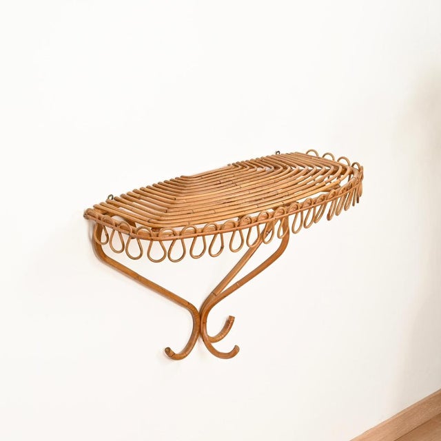 Large Wall Shelf in Rattan and Bamboo by Franco Albini, Italy, 1960 For Sale - Image 3 of 15