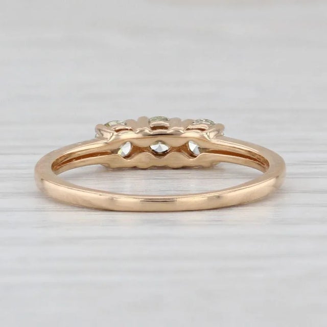 Metal 0.48ctw Yellow Diamond 3-Stone Ring 18k Yellow Gold Engagement Size 6.25 For Sale - Image 7 of 8