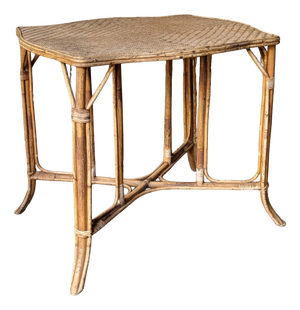 Vintage Natural Rattan Table, 1960s