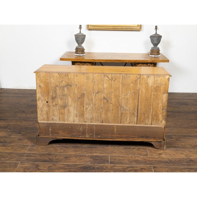 Brown French 19th Century Pine Buffet with Two Doors and Carved Ogee Bracket Feet For Sale - Image 8 of 11